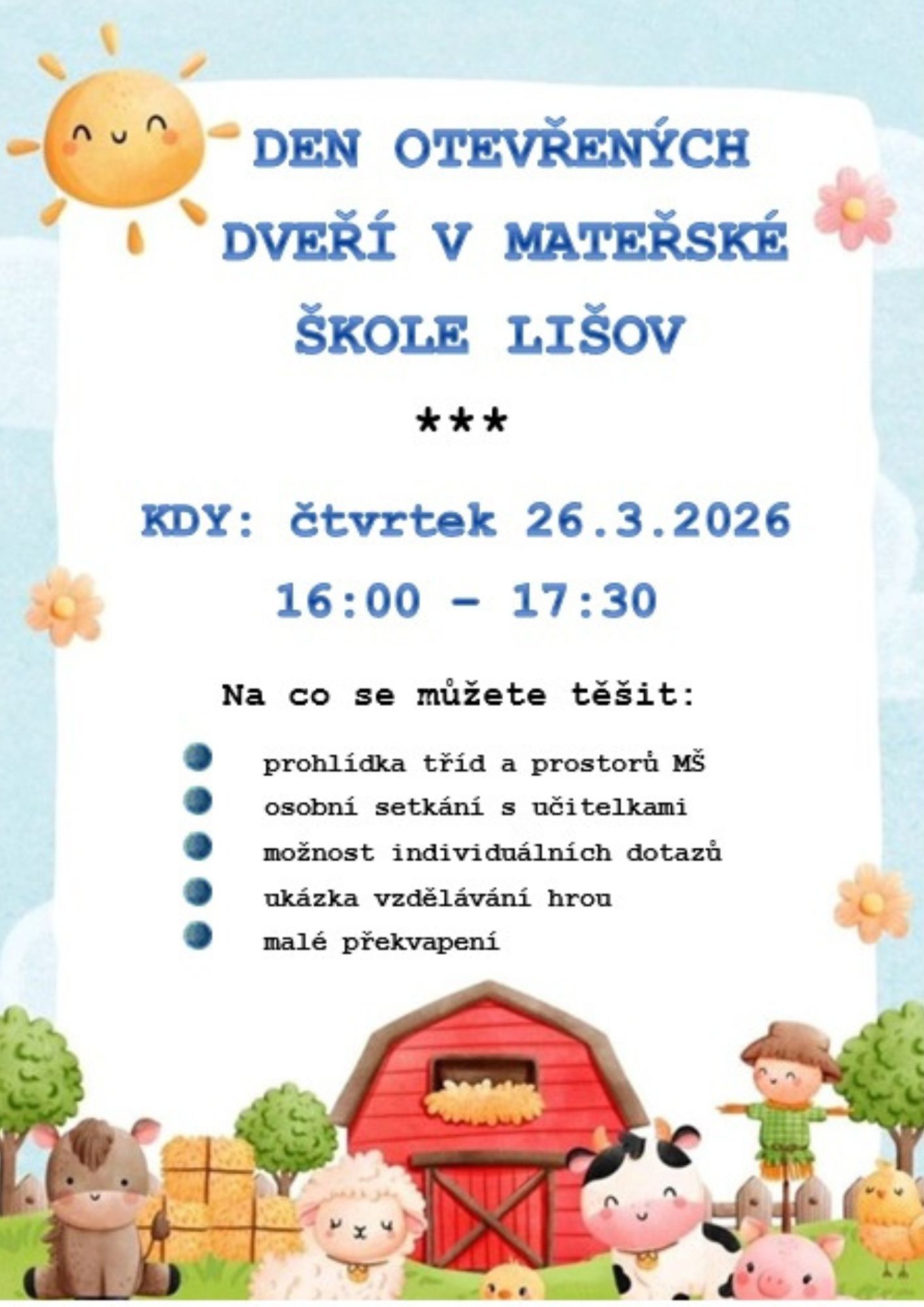 Den otevřených dveří v MŠ